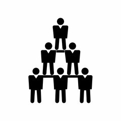 creative details Outline Human Pyramid Icon (Unity & Growth) vector illustration