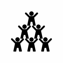 creative details Outline Human Pyramid Icon (Unity & Growth) vector illustration