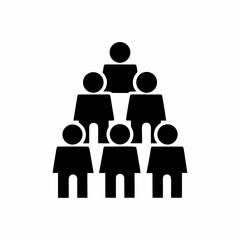creative details Outline Human Pyramid Icon (Unity & Growth) vector illustration