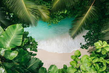 aerial view of a tropical island