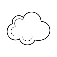 Fluffy cloud outline cartoon weather