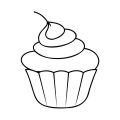 Swirled frosting on a cupcake dessert sweet