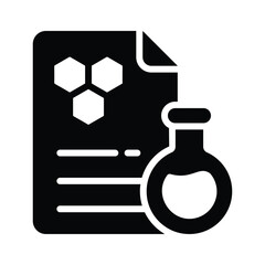 A handy glyph style icon of chemical report