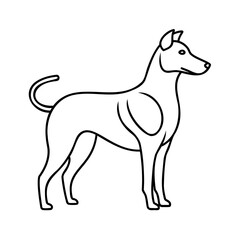 Sleek canine standing profile animal outline