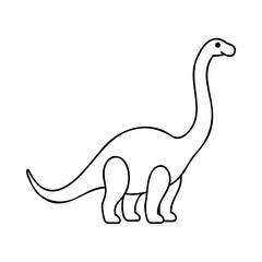 Dinosaur outline with long neck and tail prehistoric