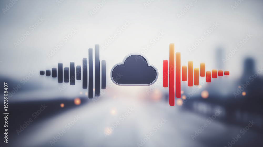 Poster cloud computing and data transfer: a futuristic concept illustrating the seamless transfer of data v