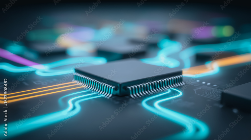 Poster digital nucleus: a detailed shot showcases the intricate workings of a central processing unit. lumi