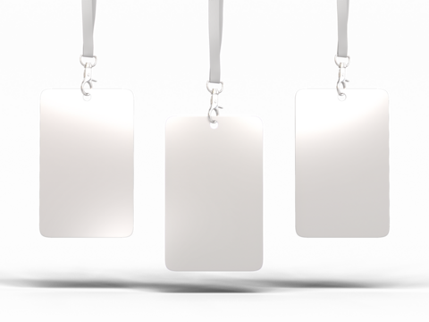 White ID Card with Ribbon