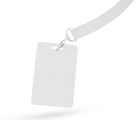 White ID Card with Ribbon