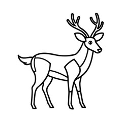 Obraz premium Elegant deer with branching antlers standing stag antlered
