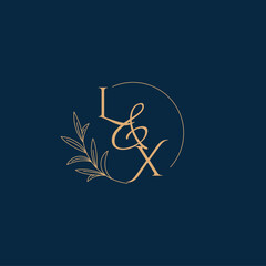 LX Initial Wedding Monogram Logo with Minimalistic Style