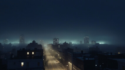 Fototapeta premium Tranquil City Horizon in Night Silence