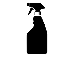 Minimalist black silhouette of a spray bottle