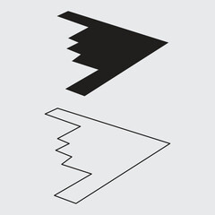 B-2 bomber  jet Spirit Stealth Bomber Aircraft Silhouette,
