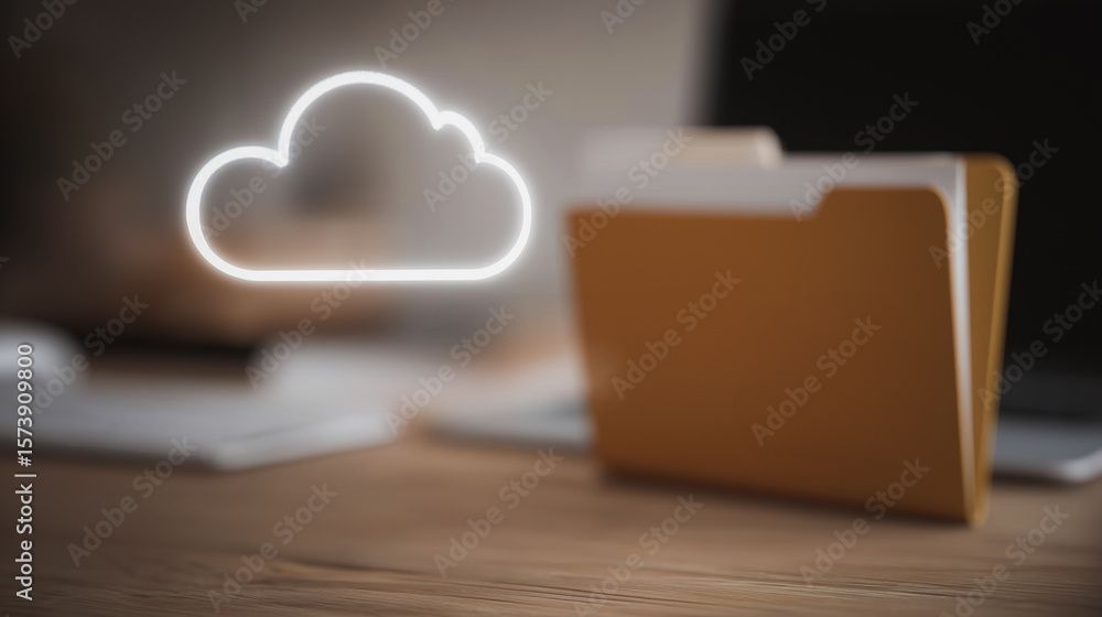 Poster cloud storage and digital file management: illustrating the convergence of digital file management w