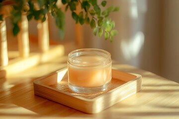 a wax in glass jar