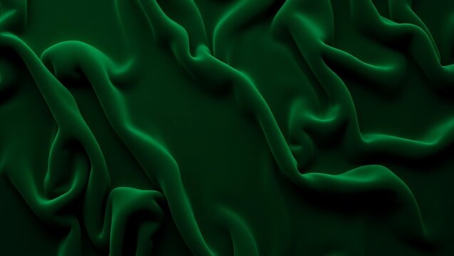  Immerse yourself in the hypnotic flow of this AI-generated abstract background, featuring deep, undulating waves of dark green fluid.