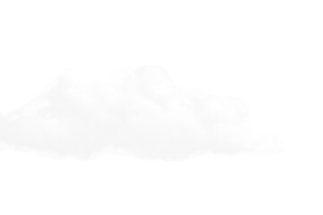A single fluffy white cloud isolated on a clean transparent background