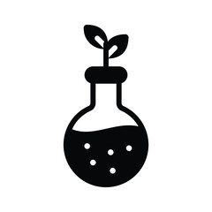 A trendy hand drawn style icon of plant research