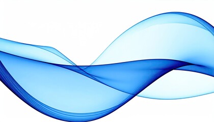 Abstract blue wavy lines on white background