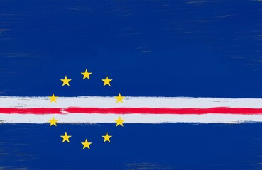 cape verdean flag with paint strokes