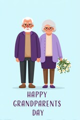Celebrating love and connection on Grandparents Day with a minimalistic design showcasing an elderly couple