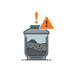 Septic Tank Overflow Warning &ndash; Flat Icon with Alert Symbol