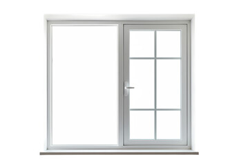 Fototapeta premium White Window Frame with Sliding Pane isolated on transparent background