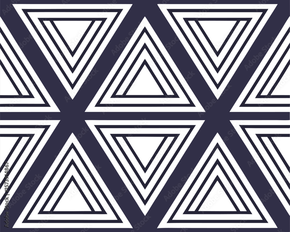 Poster geometric pattern design featuring repeating triangles in a seamless arrangement on a dark backgroun