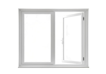 DoubleHung Window Open and Closed Views isolated on transparent background