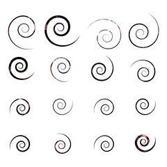 Collection of Swirls and Spirals in Various Sizes