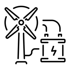 A linear style icon representing windmill