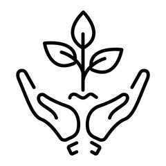 An outline style icon depicting ecology