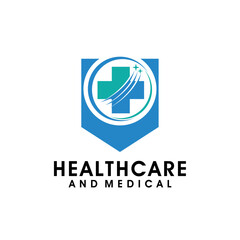 Abstract Cross Medical Healthcare Logo For Doctor Clinic and Hospital Template Vector