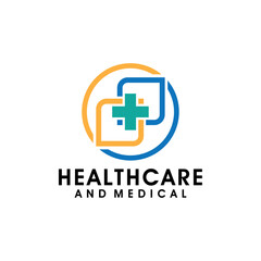 Obraz premium Abstract Cross Medical Healthcare Logo For Doctor Clinic and Hospital Template Vector