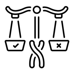 An outline style icon depicting bioethics