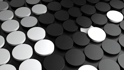 Abstract circles in shades of gray and black (1)
