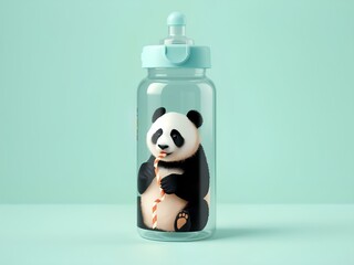 panda in a bottle