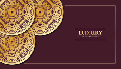 Ornate Golden Mandala Decoration with Decorative Pattern Background Design