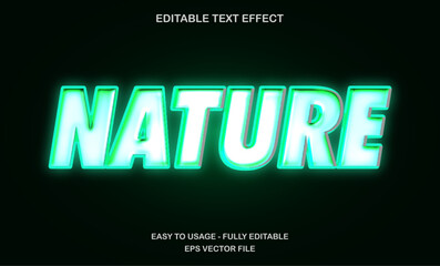 Nature editable text effect with glowing neon green for eco and environment design