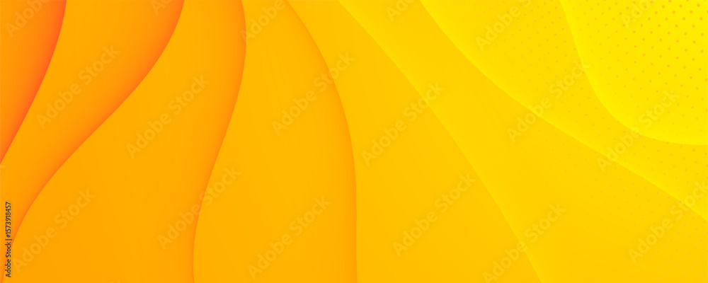 Poster abstract orange and yellow wave background with light gradient and decorative pattern design