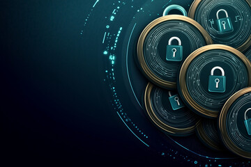 Virtual Lock Digital Security Concept