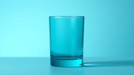 Elegant minimalist shot of a blue glass against a monotone background