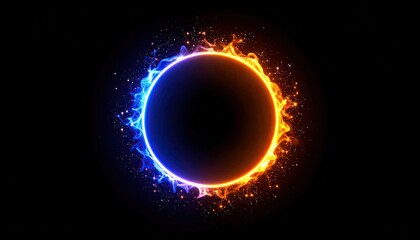 Abstract circular flame graphic