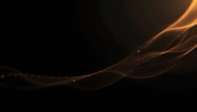 Futuristic gold lines on a black surface,