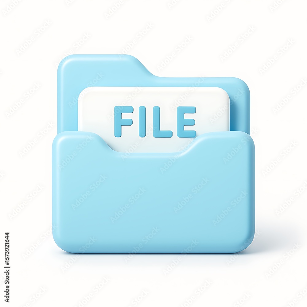 Aufkleber a blue file folder with the word file isolated on white background