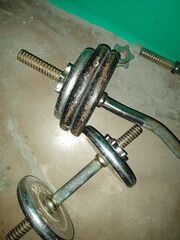 dumbbell on a white background
