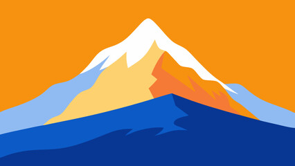 Majestic Mountain Peak A Stunning Illustration of a Snow-Capped Summit