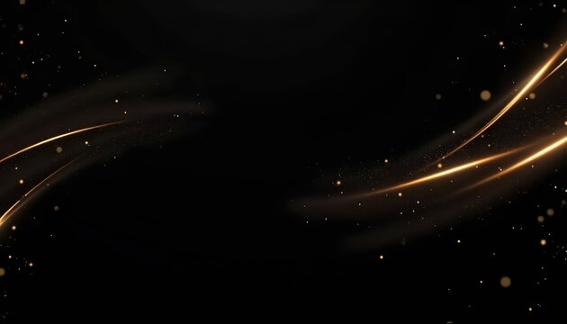 Dark abstract design featuring gold wave elements