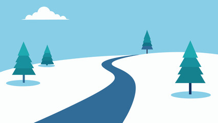 winter landscape vector illustration